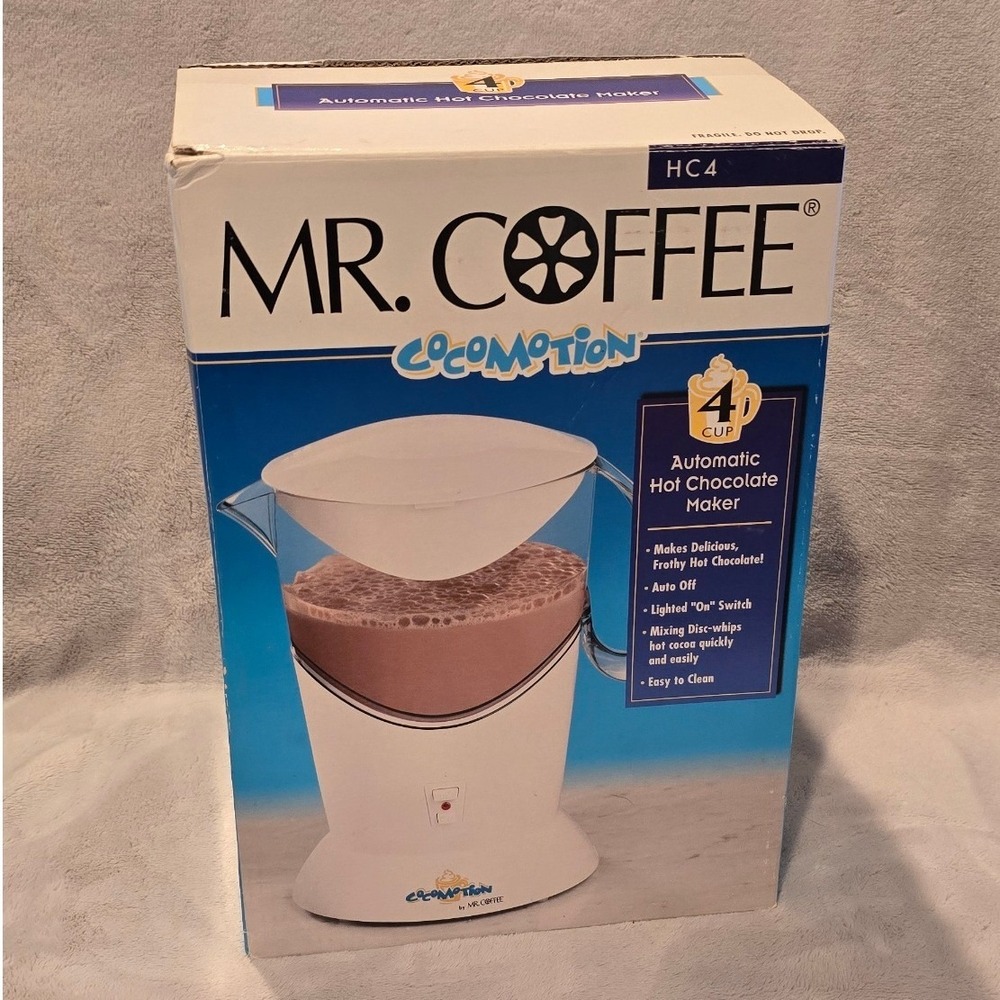 Mr. Coffee Cocomotion Hot Chocolate Maker HC4 4 Cup Automatic Frother White New